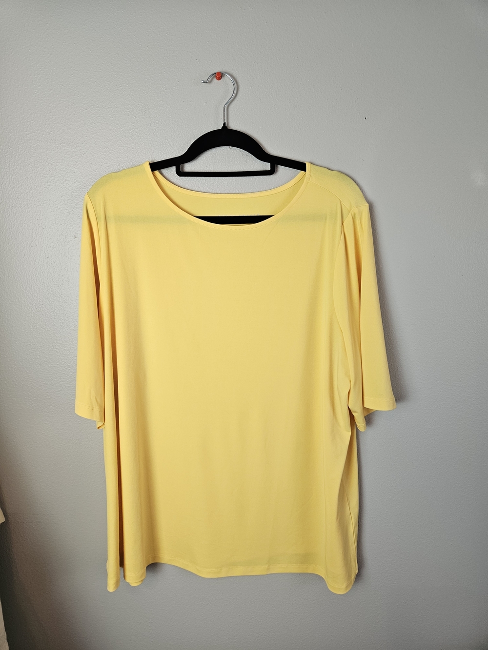 Susan Graver Short Sleeve Relaxed Top - Yellow
